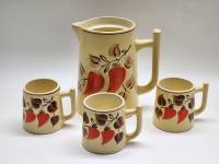 Кувшин графин и 3 чашки керамика СССР