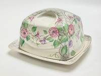 Маслёнка фарфоровая, авторская роспись "Вьюнок", Россия