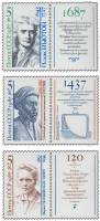 1987-081-83 Серия Набор марок 3 шт + купон СССР 5 коп x3  Деятели мировой науки III O