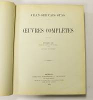 Книга Собрание сочинений Том 3 (на франц. яз.) 1884 Жан Серве Стас Брюссель Твёрдая обл. 500 с. С ч/