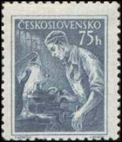 (1954-032) Марка Чехословакия "Токарь"    Профессии (Стандартный выпуск) II Θ