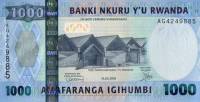 Банкнота Руанда 2008 год 1 000 франков Обезьяна   UNC