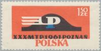 (1961-014) Марка Польша "Эмблема (Красная)"   30-я Международная выставка в Познани II Θ