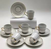 Кофейные пары 6 шт чашки блюдца фарфор Барановка СССР винтаж 1970-е