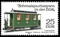 (1980-098) Марка Германия (ГДР) "Вагон Радебойль-Радебург"    Узкоколейные ЖД ГДР III Θ
