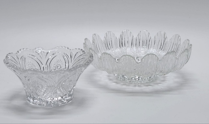 Салатник конфетница фруктовница хрусталь и стекло (2 предмета)