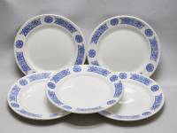 Тарелки ЗИК Конаково 5 штук с синим цветочным узором