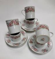 Оригинальный кофейный набор, 12 предметов, фарфор, позолота, Китай