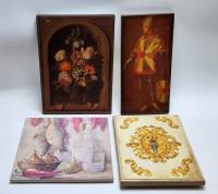 Панно картины для интерьера 4 штуки на дереве