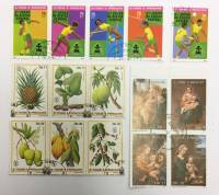 Набор из 1 марки + 1 блока + 3 сцепок, Сан-Томе, Гашёные, III Θ (сост. на фото) 