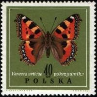 (1967-059) Марка Польша "Крапивница"   Бабочки III Θ