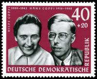 (1961-047) Марка Германия (ГДР) "Хильда и Ганс Коппи"    Герои сопротивления II Θ