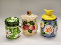 Банки для хранения 3 шт керамика разноцветные