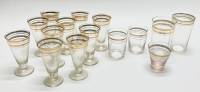 Рюмки стопки, стекло, позолота, СССР, 15 шт