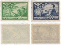 1944-08 09 Серия Набор марок 2 шт СССР  Города-герои III O