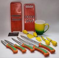 Терки 2 шт Ножи Apollo 5 шт Сырные ножи 4 шт Кружка чайная (12 предметов)