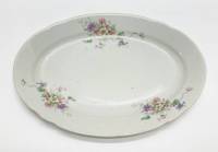 Блюдо овальное цветы, фарфор, 19 век
