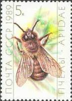 1989-033 Марка СССР Трутень  Пчеловодство III O