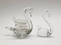Хрустальные стеклянные лебеди СССР статуэтки 2 штуки