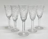 Рюмки на ножке, хрусталь, СССР, 5 шт