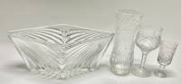 Салатник + ваза + 2 рюмки стекло хрусталь 