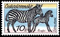 1976-048 Марка Чехословакия Зебра   Чехословацкое сафари III Θ