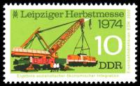 (1974-069) Марка Германия (ГДР) "Железнодорожный кран"    Ярмарка, Лейпциг III Θ