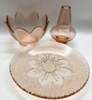 Блюдо + конфетница + ваза цветное стекло Россия