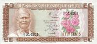 Банкнота Сьерра-Леоне 1974 год 50 центов Сиака Стивенс   UNC