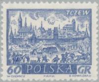 (1961-011) Марка Польша "Тчев"   Исторические города II Θ