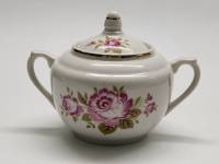 Сахарница фарфор Вербилки Розы СССР винтаж 1970-е