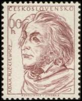 (1955-051) Марка Чехословакия "А. Мицкевич"    Деятели культуры и науки II Θ