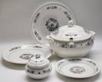 Супница Сахарница и Тарелки ЗиК Конаково Шиповник СССР фарфор винтаж 5 предметов