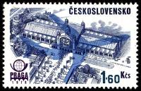 1976-027 Марка Чехословакия Здание выставки   Международная выставка марок Прага III Θ