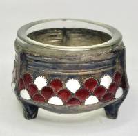 Солонка юммет мельхиор эмаль СССР