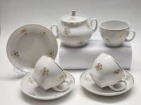 Чайные пары 3 шт и сахарница сервиз Красный фарфорист Грузино СССР винтаж 1960-е 7 предметов