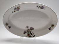 Блюдо ранние советы Правда Дулево 1920-е г 39 х 27 см овальное астры