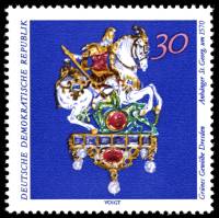 (1971-059) Марка Германия (ГДР) "Георгий Победоносец"    Зеленое хранилище, Дрезден III O