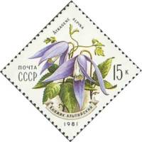 1981-050 Марка СССР Княжик альпийский  15 шт ОПТ Цветы украинских Карпат III O