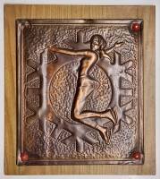 Панно металл чеканка Фигурное катание Спорт СССР 27 х 24 см