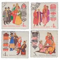 1963-031-34 Серия Набор марок 4 шт СССР   Костюмы народов СССР III Θ