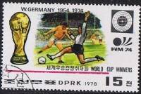 (1978-071) Марка Северная Корея "ФРГ 1954, 1974"   Победители ЧМ по футболу III Θ