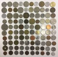 Набор иностранных монет, разные страны, года, номиналы, 100 шт. (сост. на фото)
