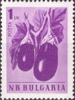 (1958-036) Марка Болгария "Баклажаны" Перф греб 13   Стандартный выпуск. Овощи III Θ