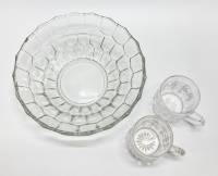 Салатник + 2 кружки, стекло, хрусталь