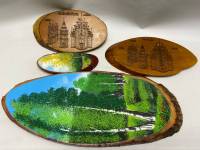 Панно картина на деревянном спиле 4 шт