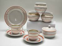 Сервиз набор посуды Радиоволны Вербилки СССР 1960-е 9 предметов вазы сахарница чашки кофейные блюдца