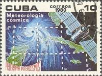 (1980-026) Марка Куба "Метеорологический спутник"    Программа "Интеркосмос" III O