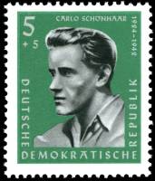 (1961-043) Марка Германия (ГДР) "Карло Шенхаар"    Герои сопротивления II O