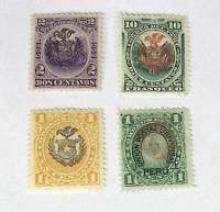 --  Набор марок Перу 4 шт.  Гашёные , II Θ